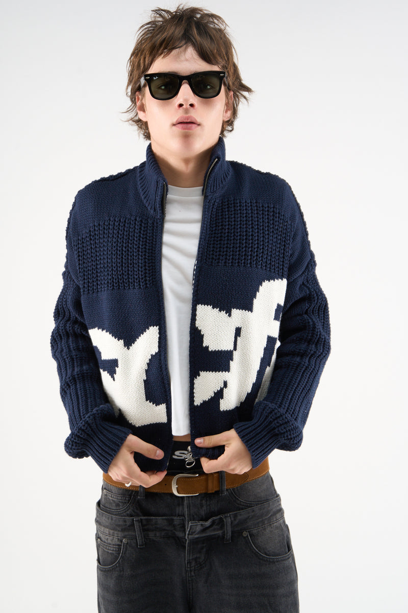 Scff Navy Knit Zipper – Scuffers