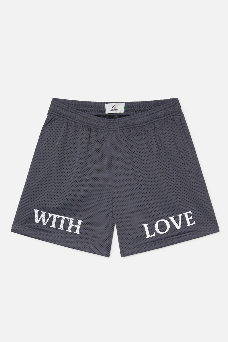 With Love Mesh Blue Shorts