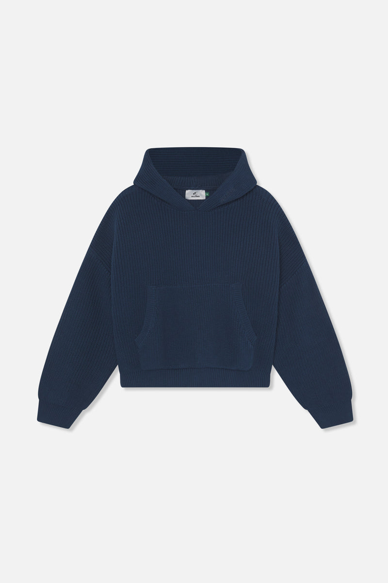 Bawdy Navy Knit Hoodie
