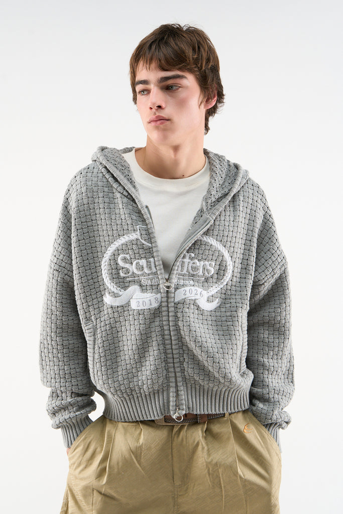 South Europe Light Grey Knit Zipper – Scuffers
