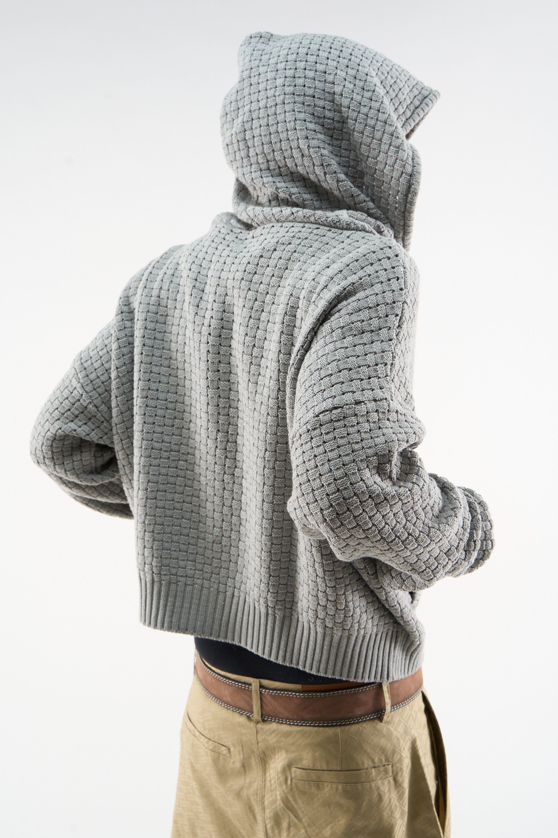 South Europe Light Grey Knit Zipper