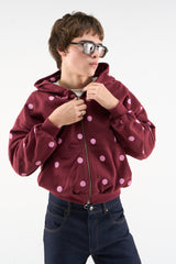 Dots Burgundy Zipper