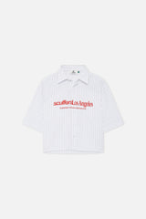 Not LA Yet Ecru Pinstripe Shirt