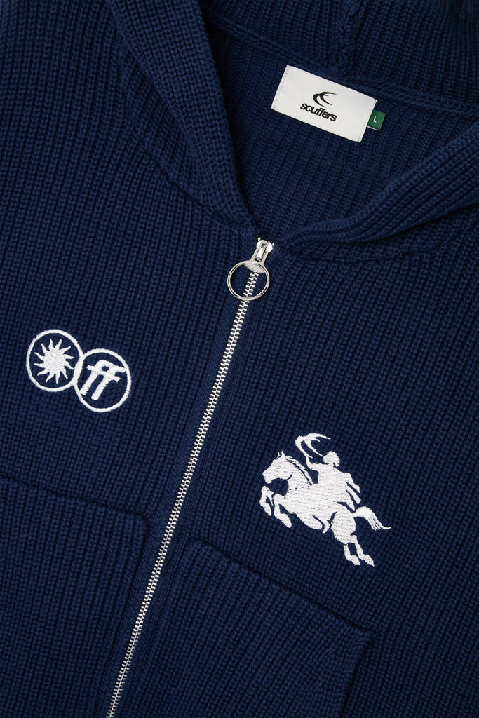 Emblem Navy Zipper Knit