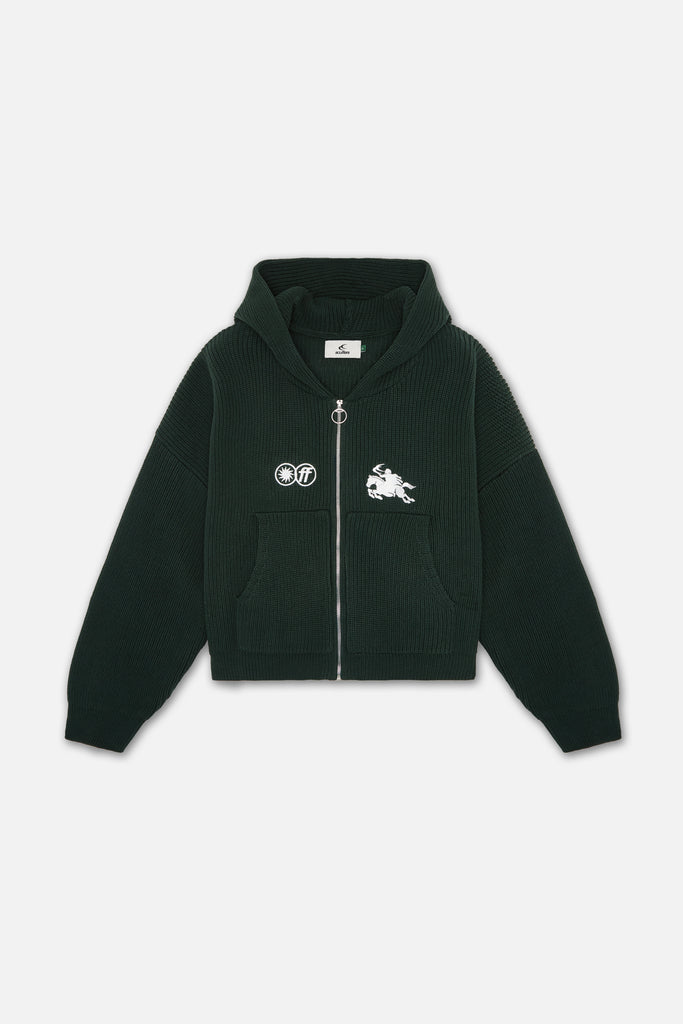 Emblem Green Zipper Knit