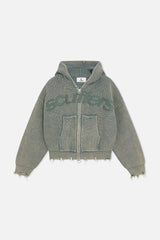 Buzz Dusty Green Knit Zipper