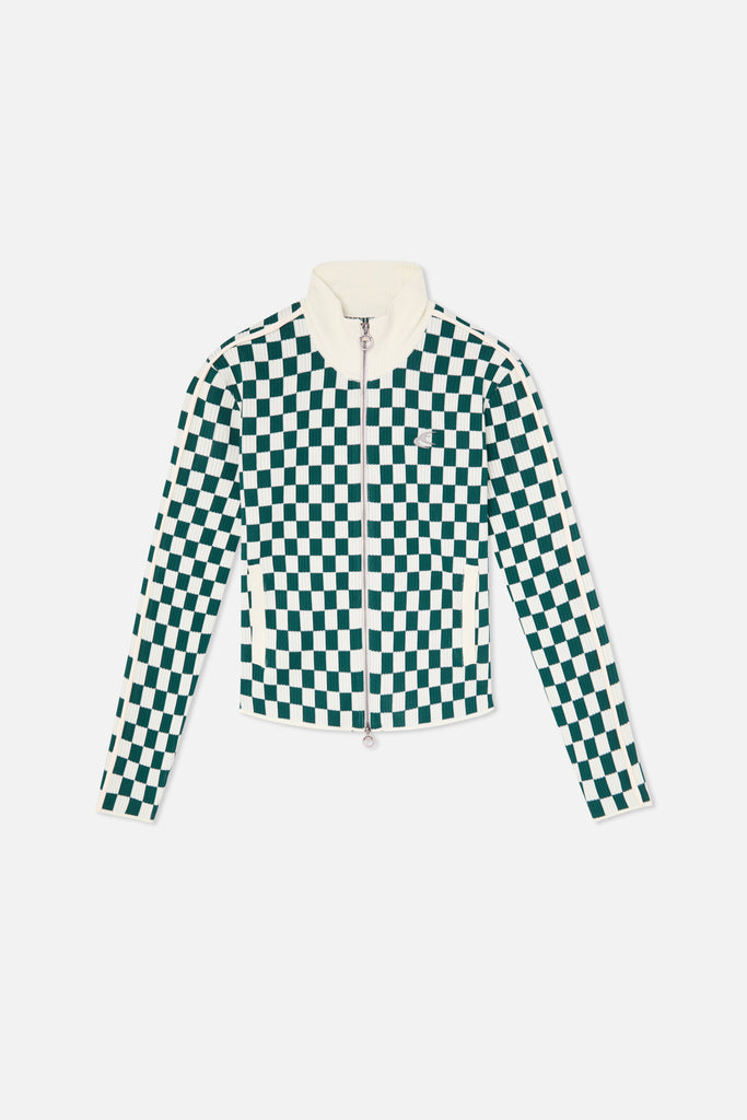 Monaco Green Checkered Zipper