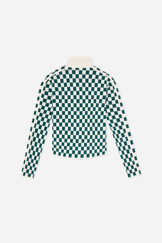 Monaco Green Checkered Zipper