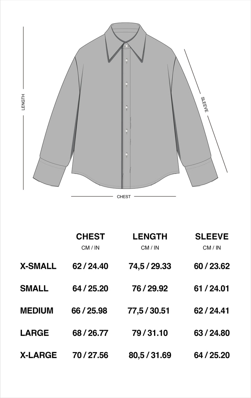Guía de tallas oficial de Scuffers para 70s Summer Salmon Shirt