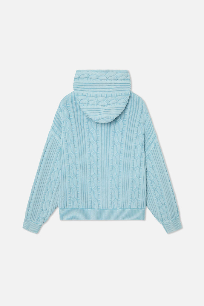 Latte Zipper Light Blue Knit