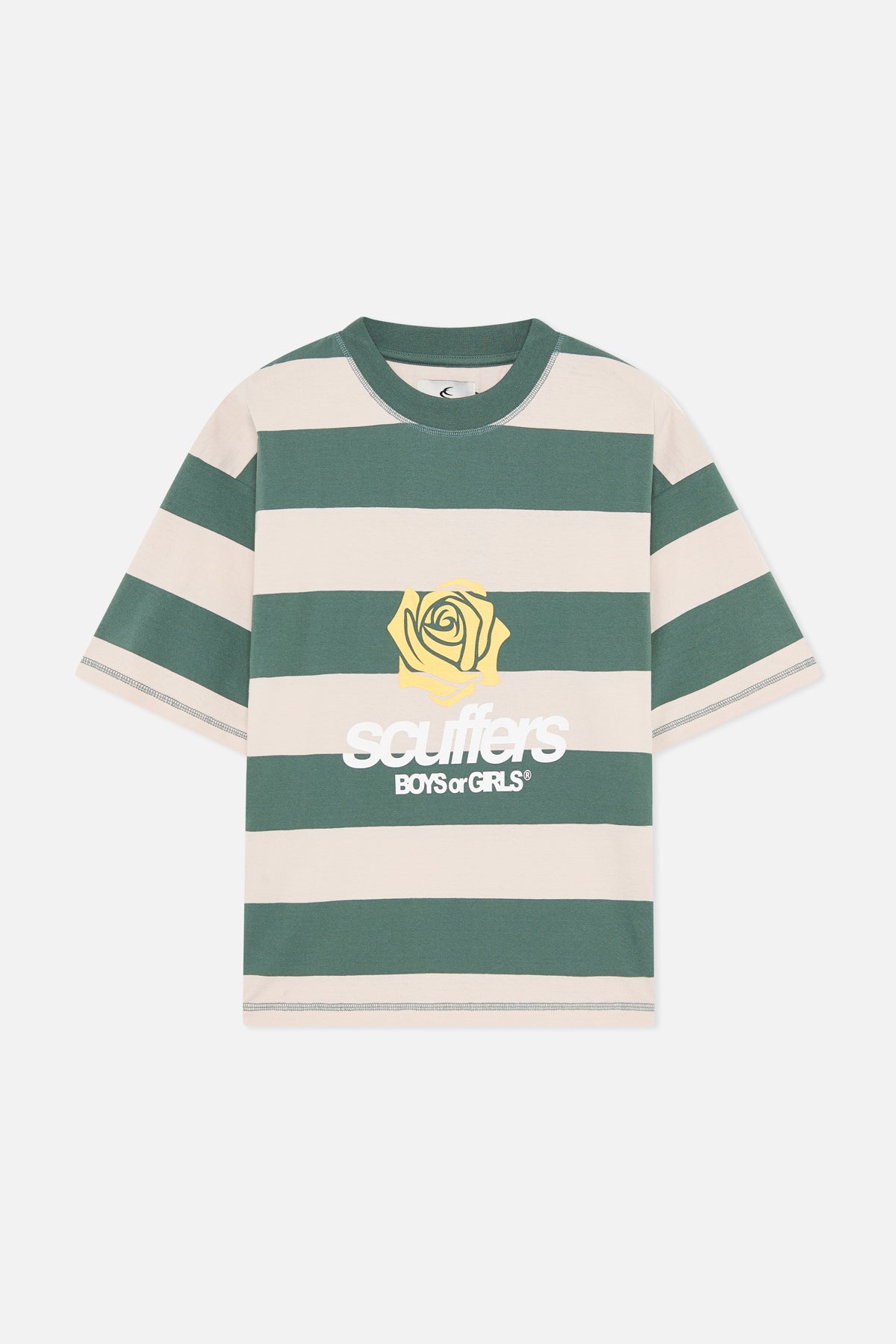 【SCUFFERS】レイヤードTシャツ Boy Green Striped T-Shirt – Scuffers