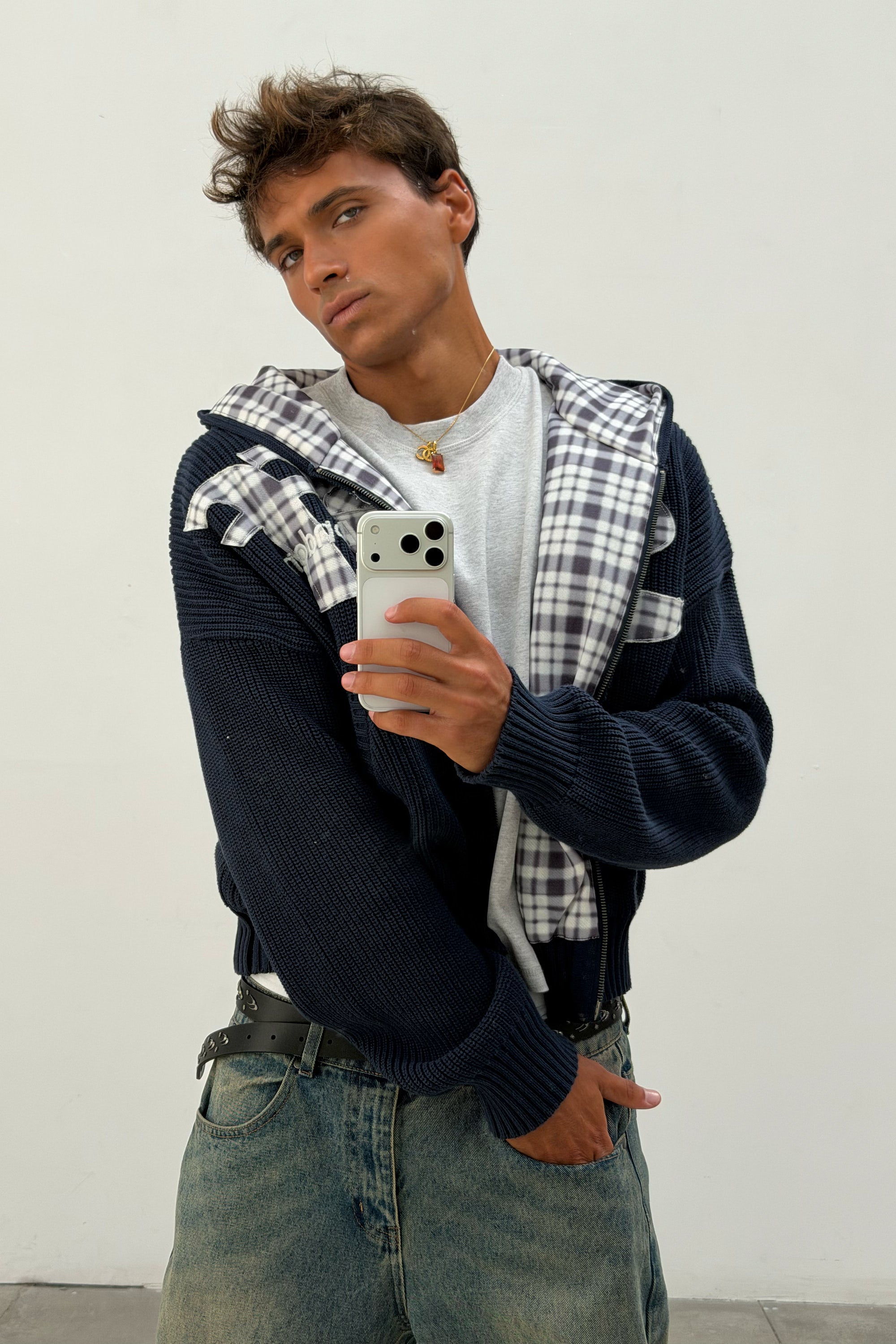 Brooks Navy Zipper Knit