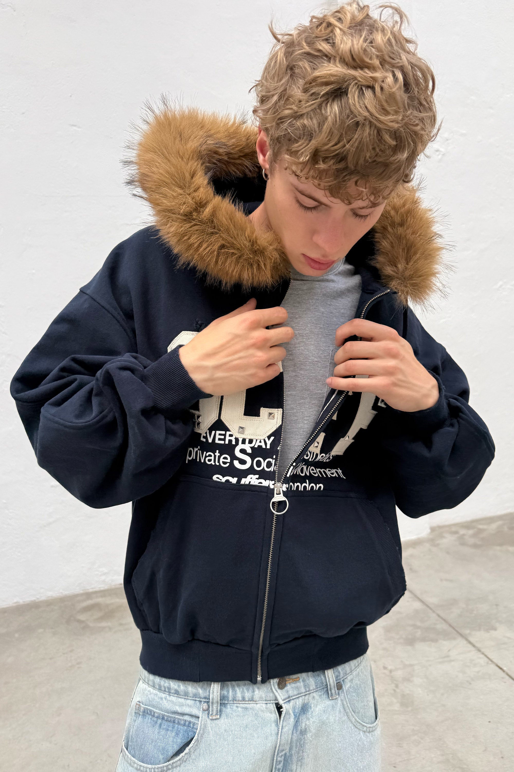 Track Navy Zipper