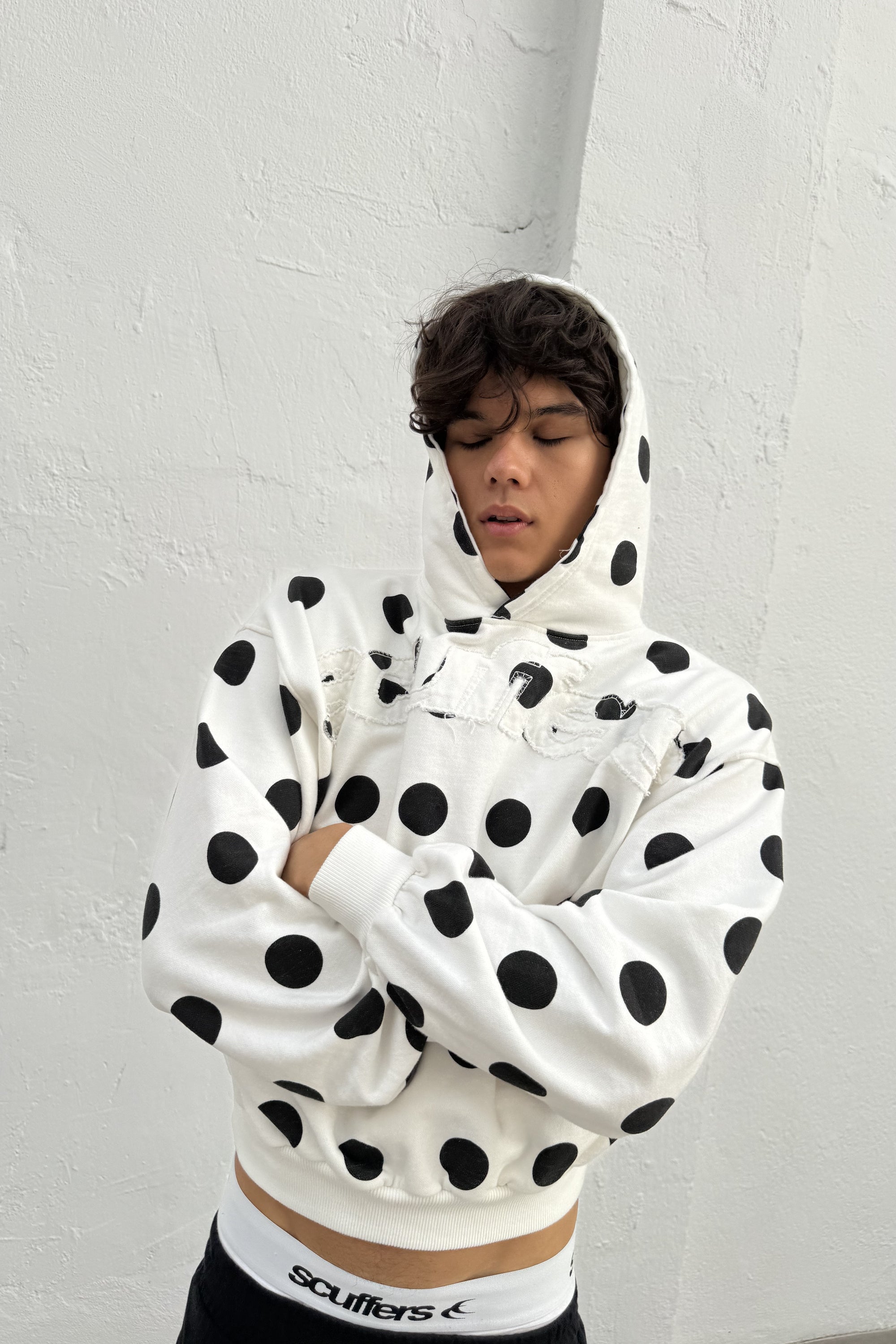 Raw Dots White Hoodie – Scuffers