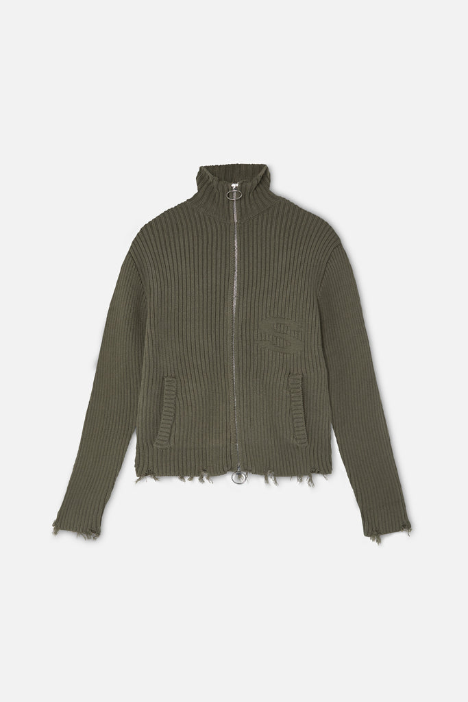 Bawdy Knit Green Zipper