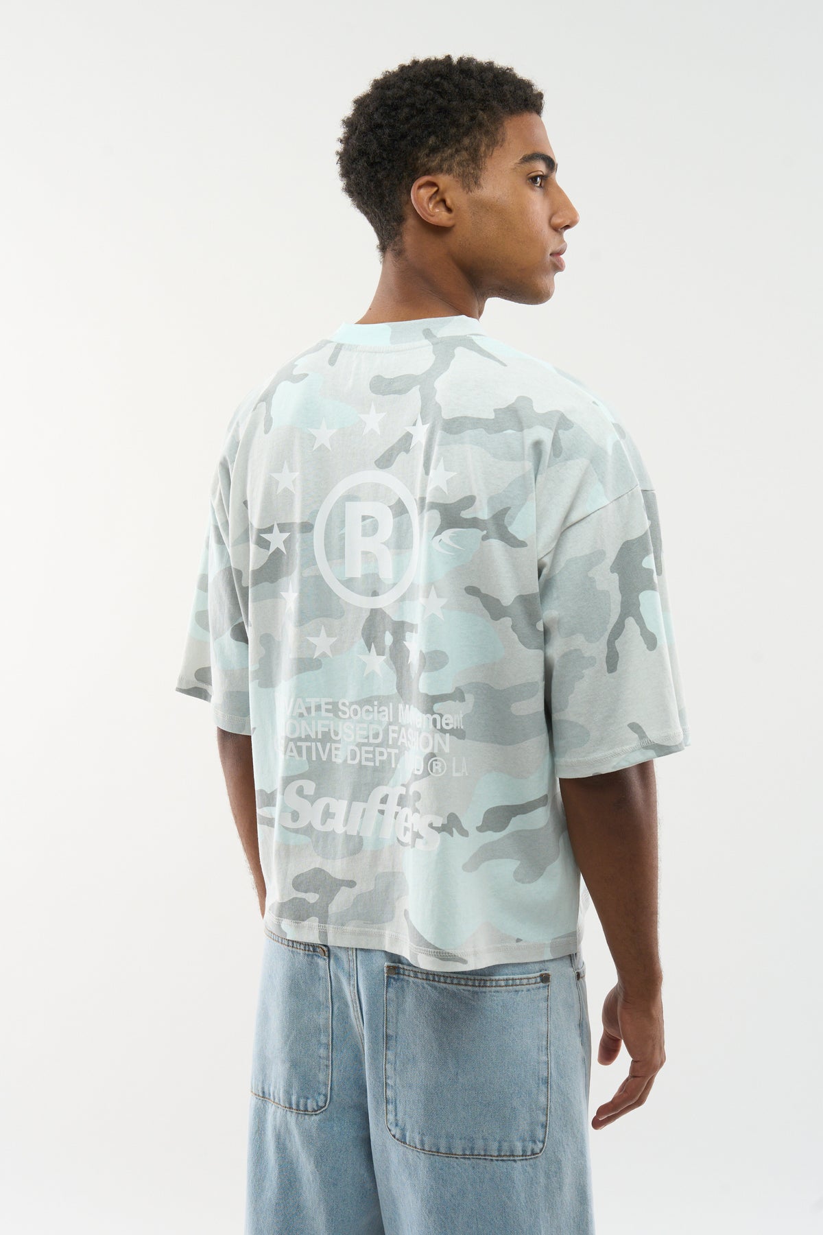 Confused Light Grey Camo T-Shirt – Scuffers