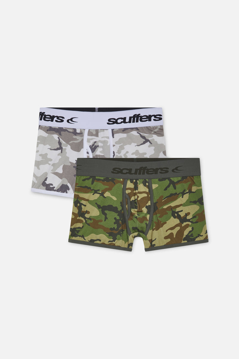 Camo Brief Green & Grey Boxers – Scuffers