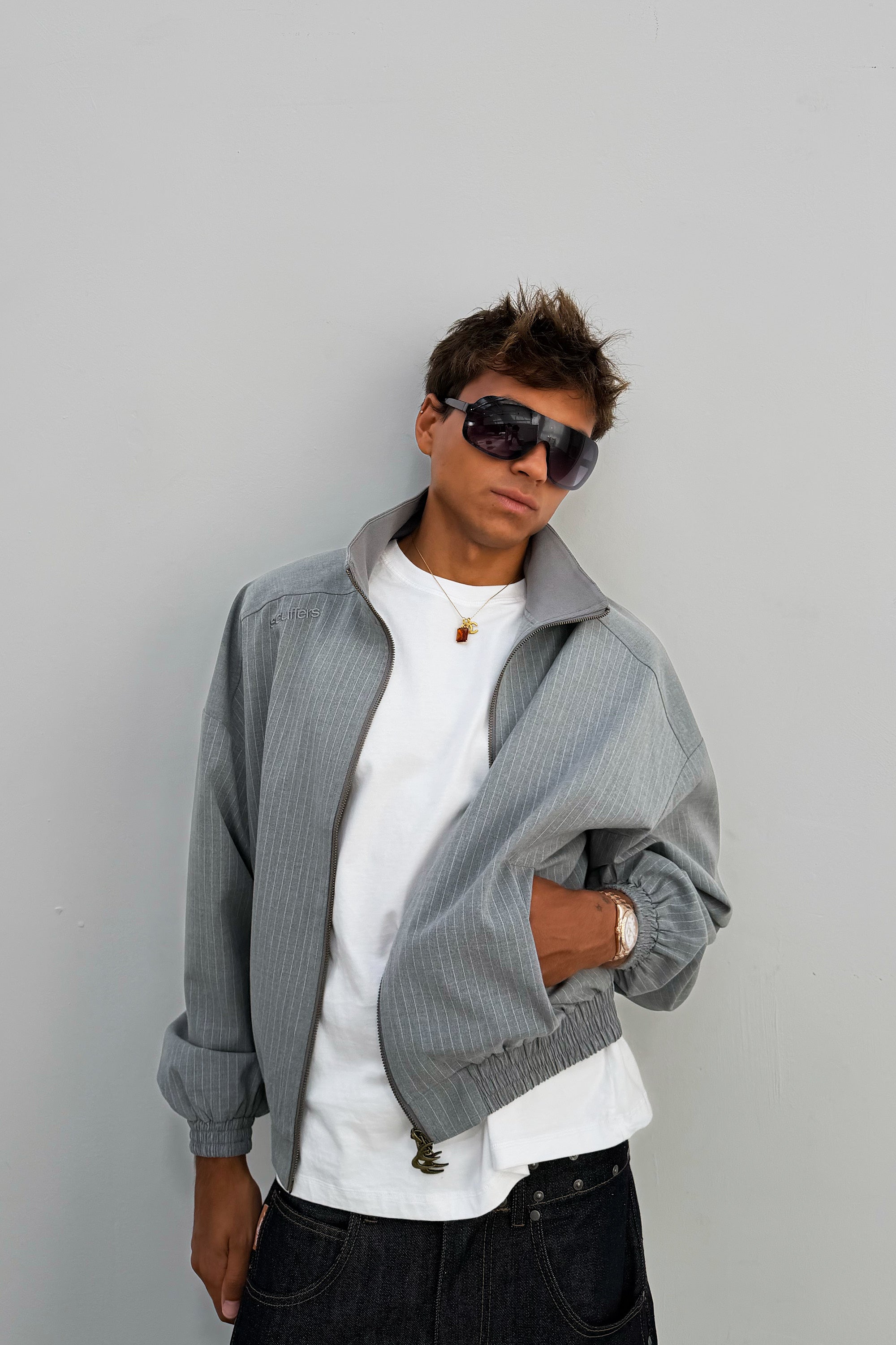 Nautica Grey Pinstripe Jacket