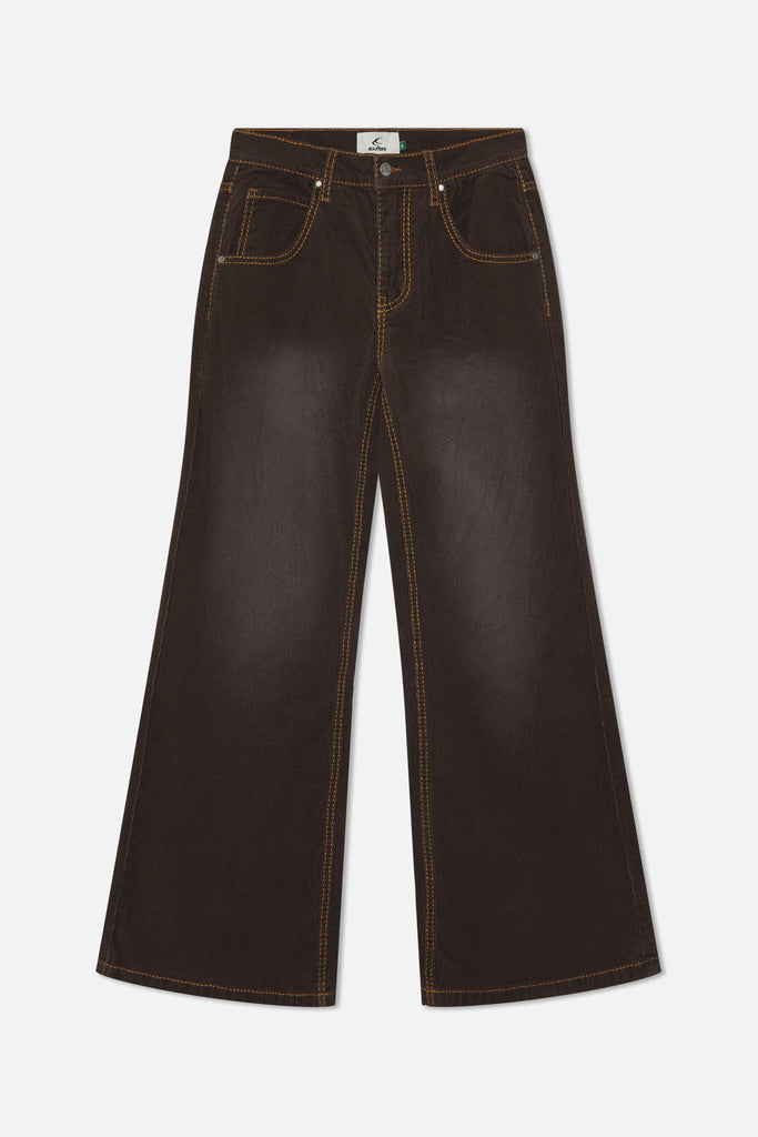 Corduroy Flared Brown Pants