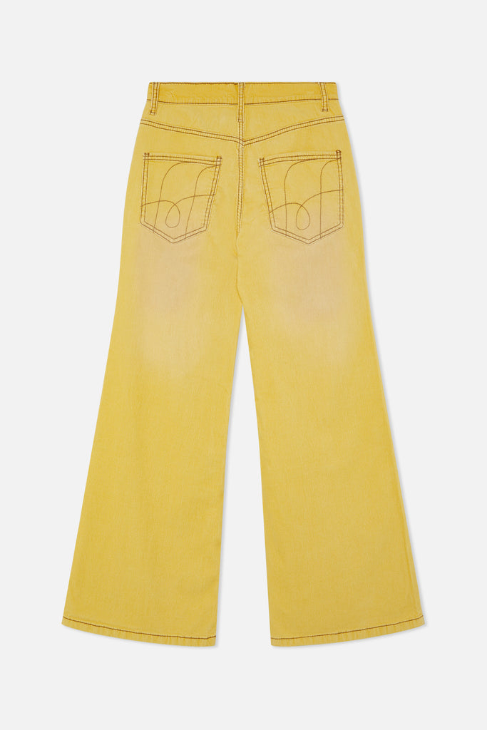 Corduroy Flared Yellow Pants