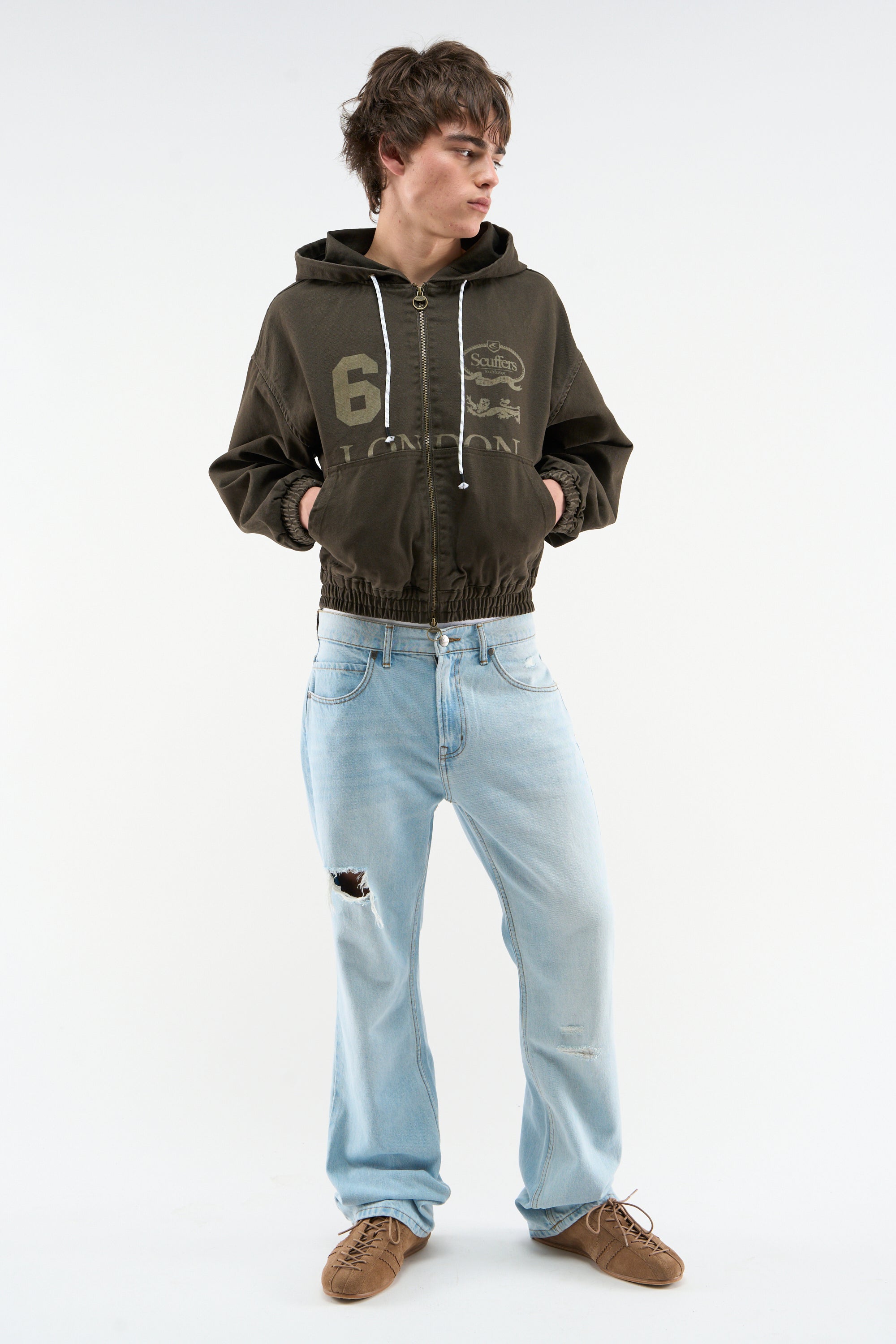 scufers フード付きナイロンジャケット オリーブグリーン Slam Green Jacket – Scuffers