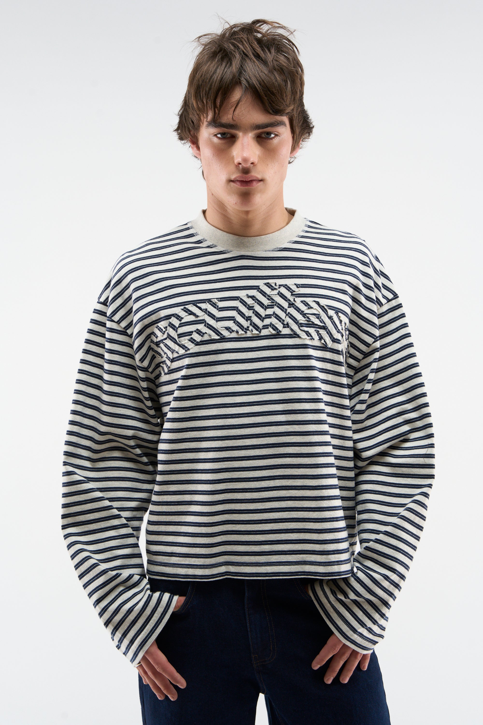 Raw Striped Navy Longsleeve – Scuffers