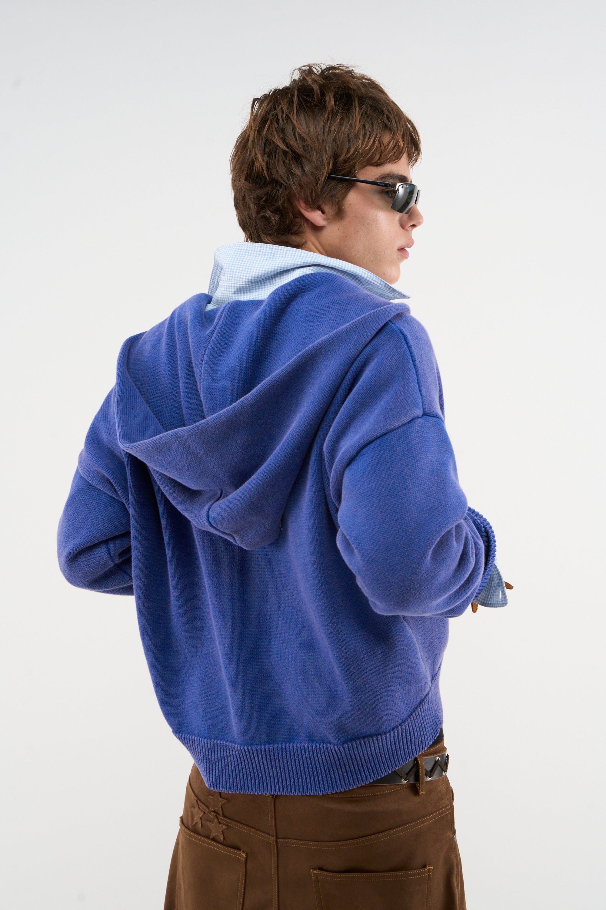 Rolly Blue Knit Zipper