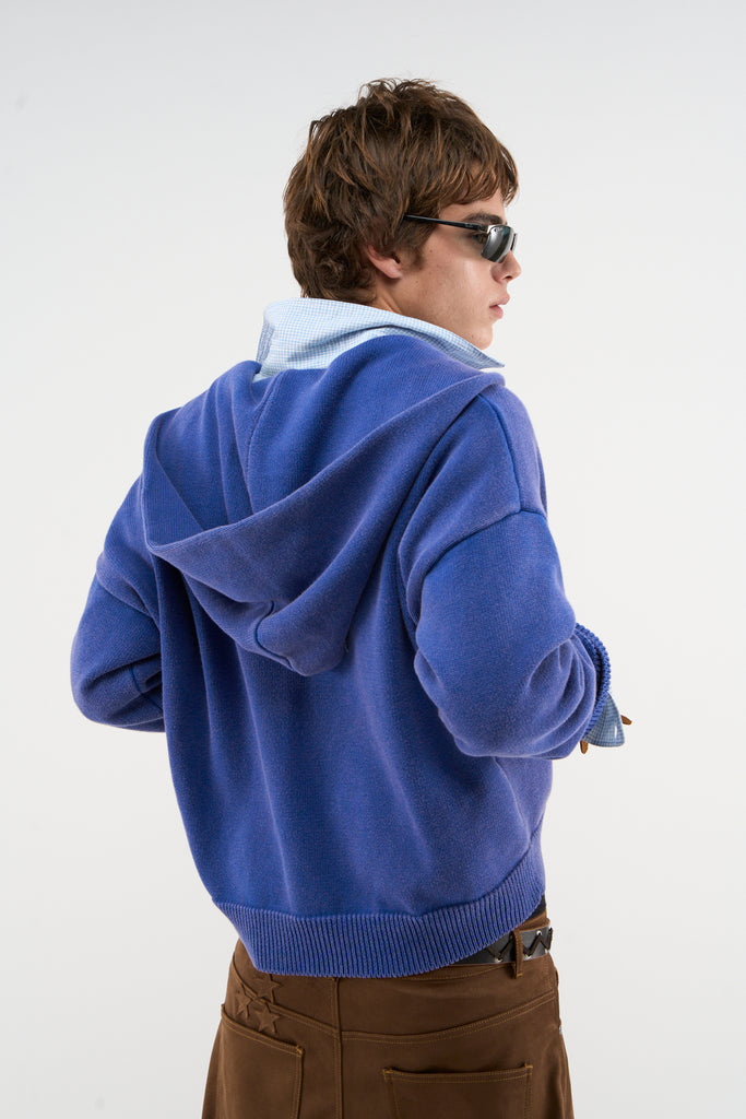 Rolly Blue Knit Zipper