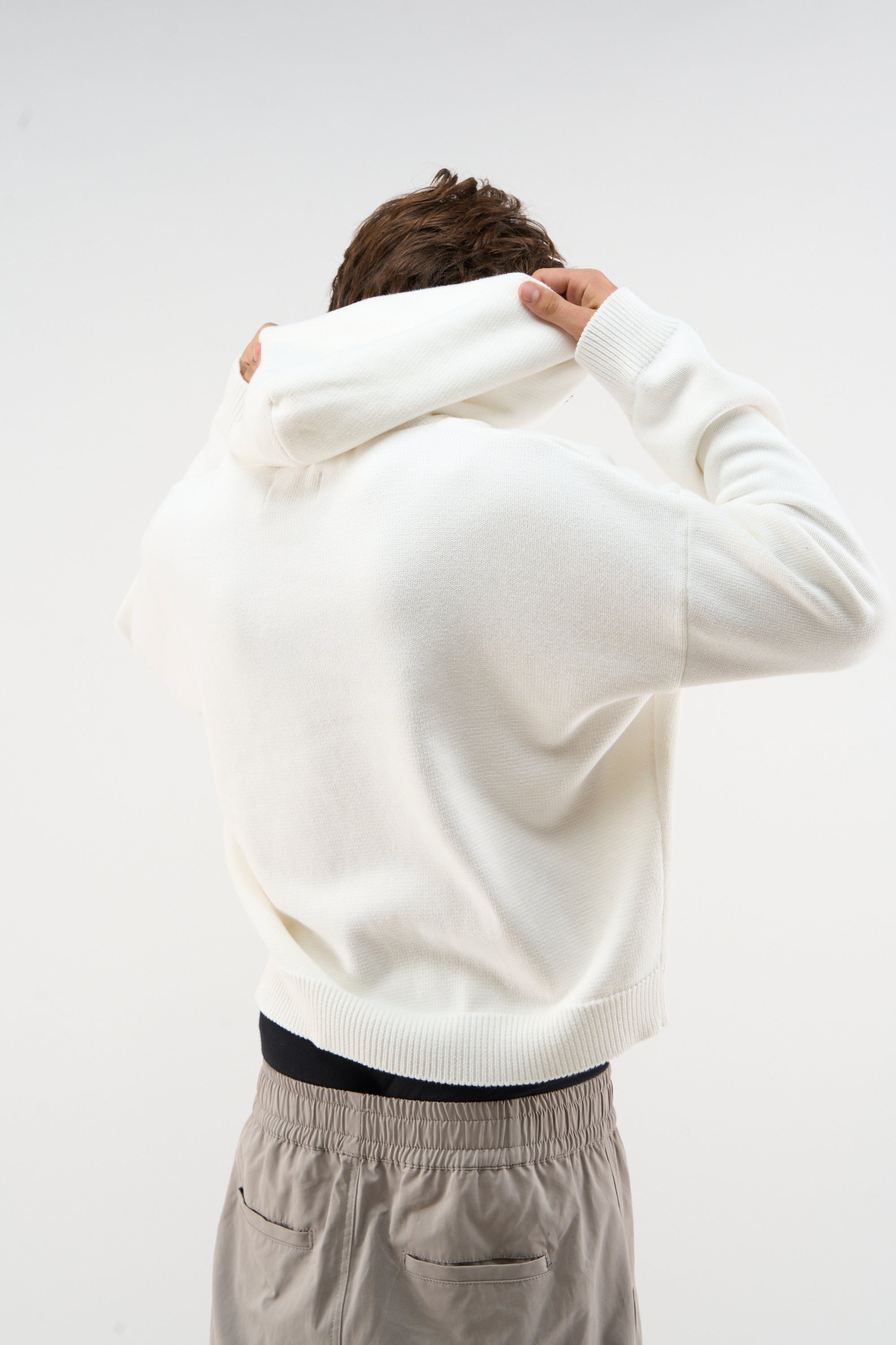 Rolly White Knit Zipper