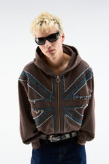 Flag Brown Zipper