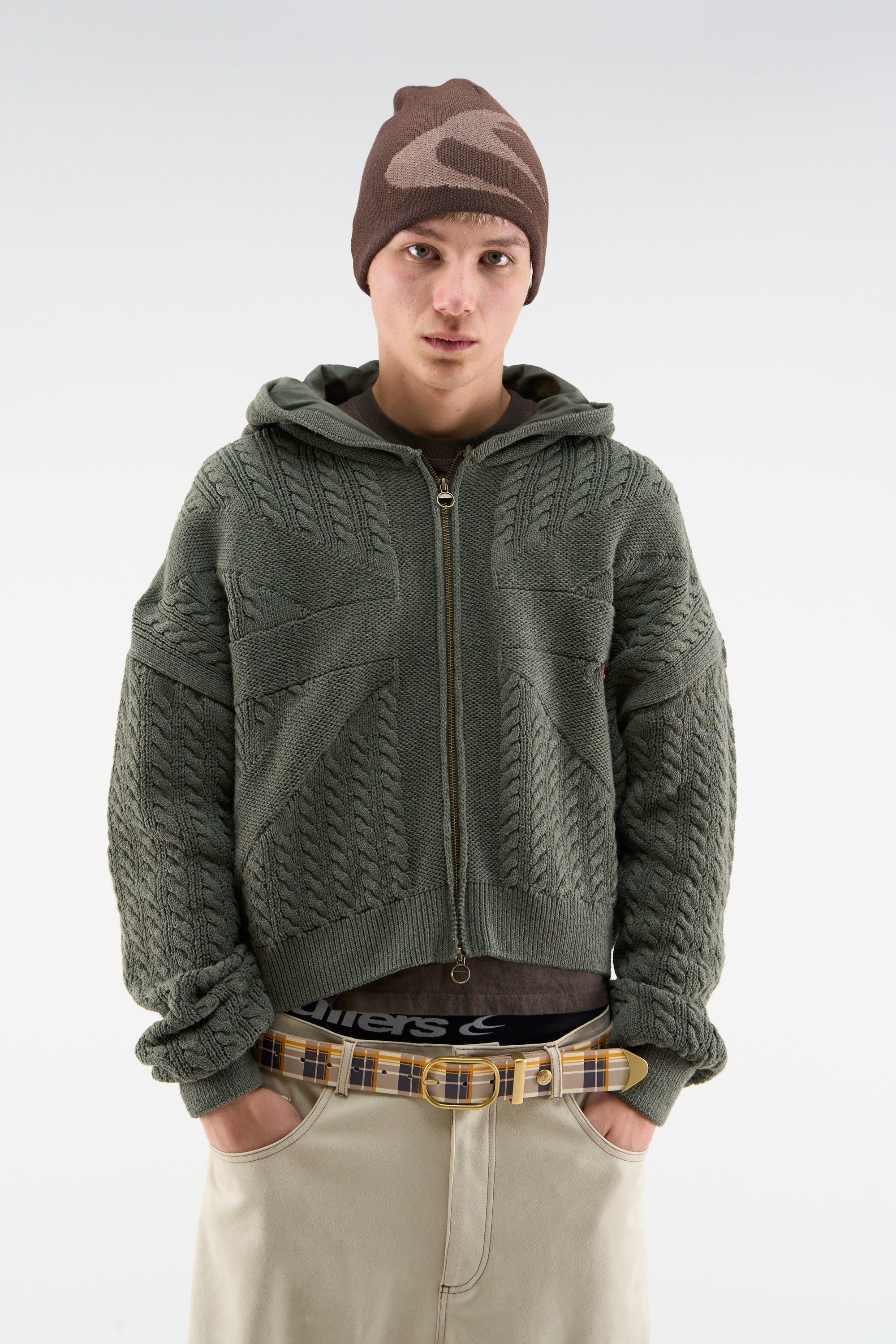 Flag Green Knit Zipper