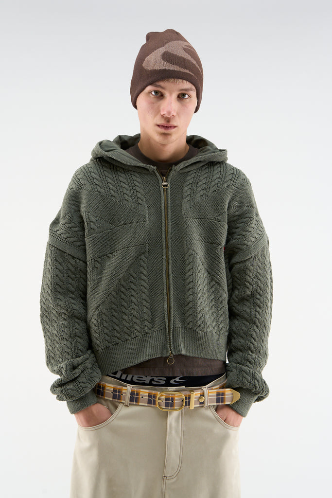 Flag Green Knit Zipper