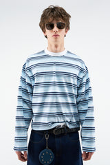 Sport Tech Navy Striped Longsleeve