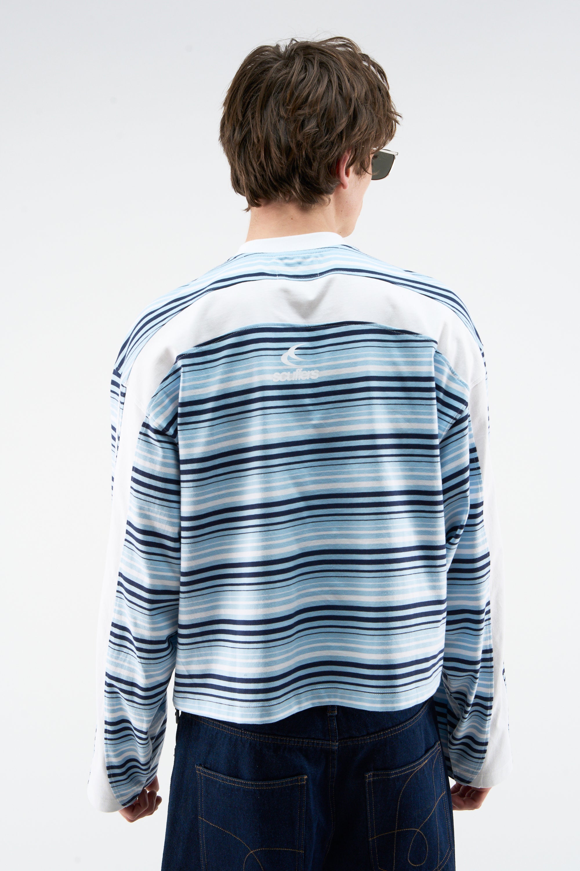Sport Tech Navy Striped Longsleeve
