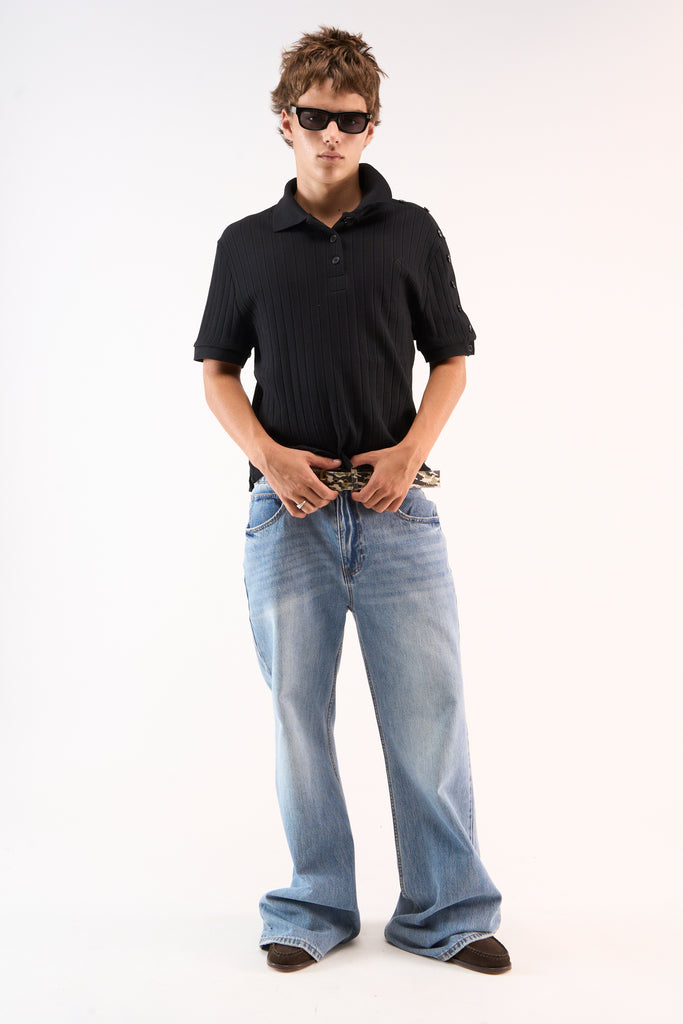 Placket Black Polo