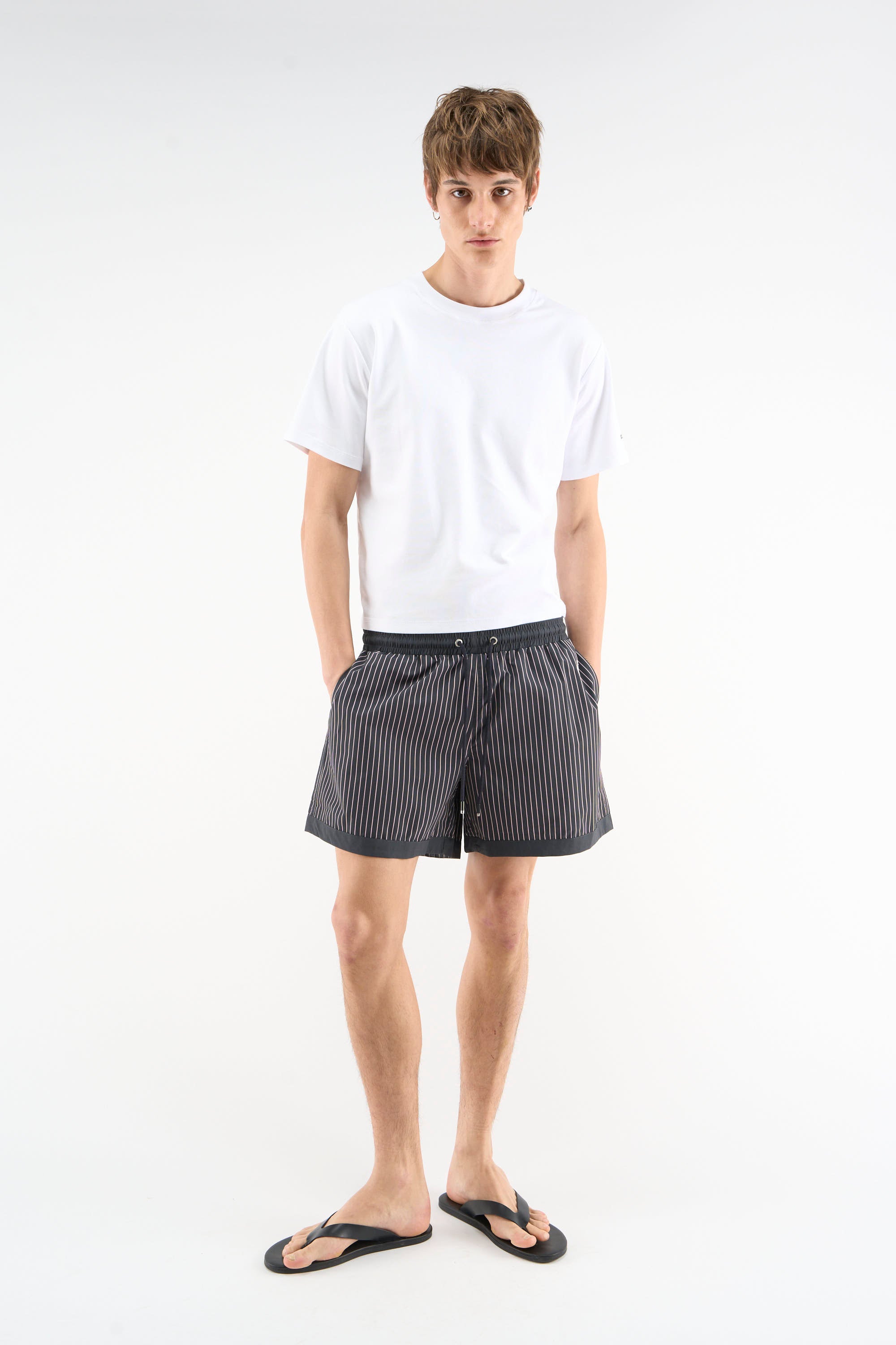 Pinstripe Black Swimpants