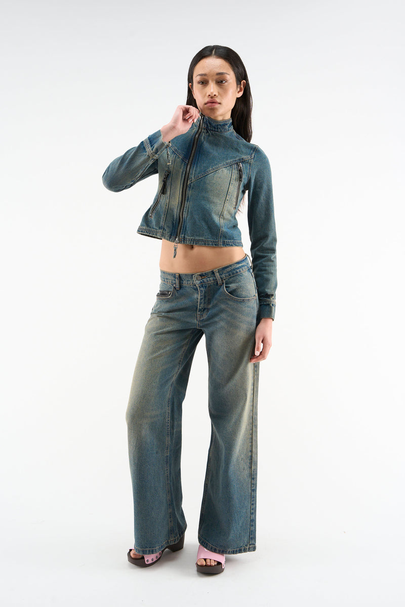 Marlen Washed Blue Jacket