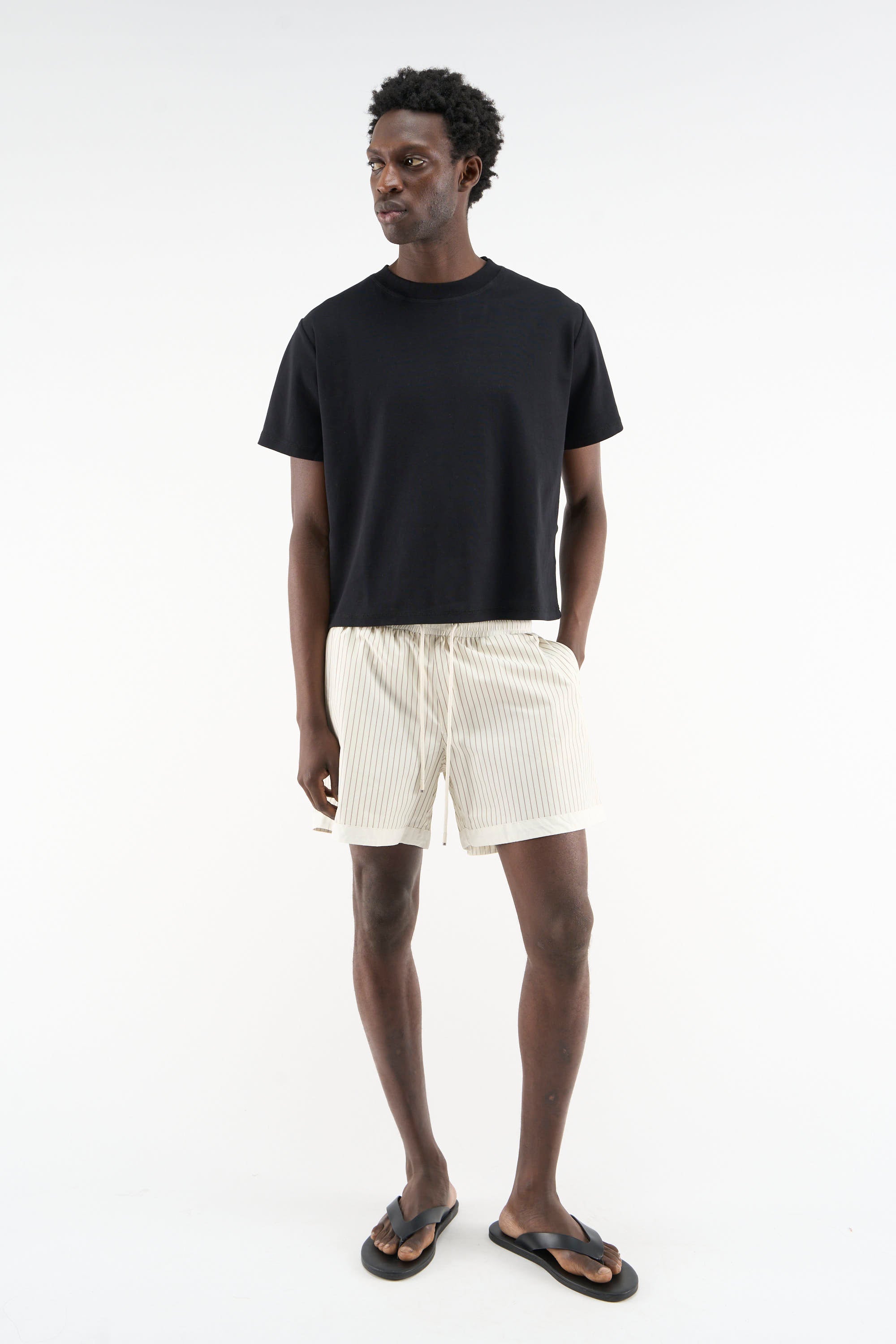 Pinstripe White Swimpants