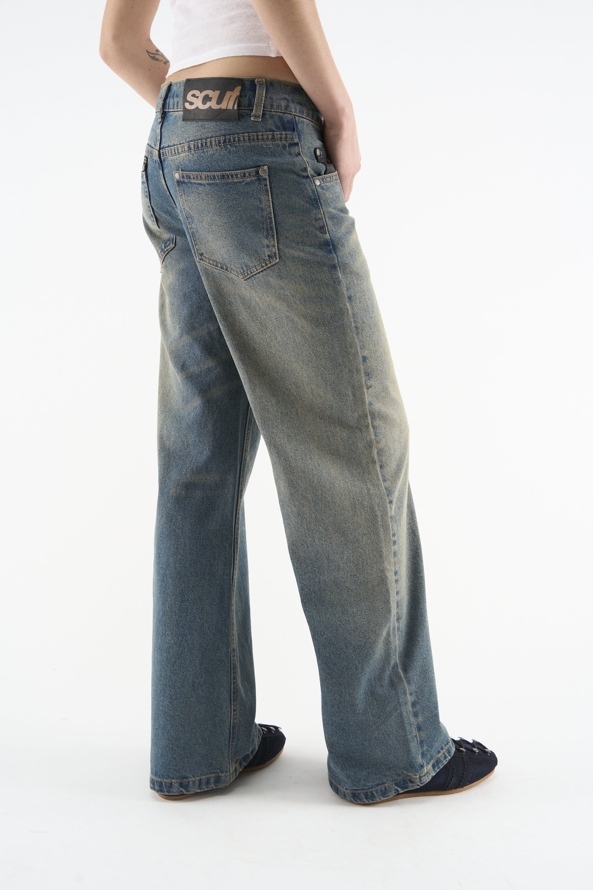 Marlen Washed Blue Pants – Scuffers