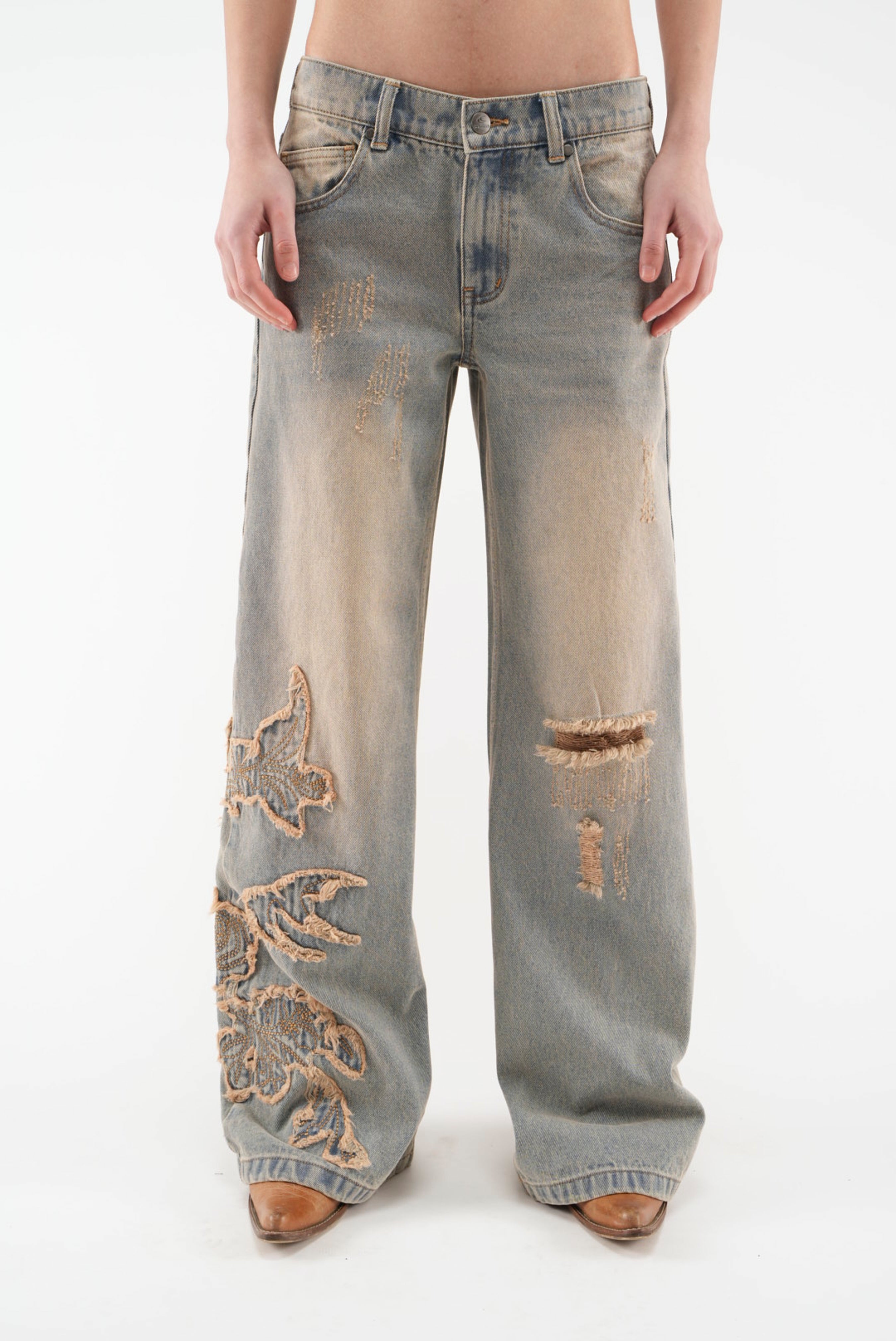 Rose Washed Blue Pants – Scuffers