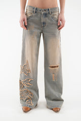 Rose Washed Blue Pants