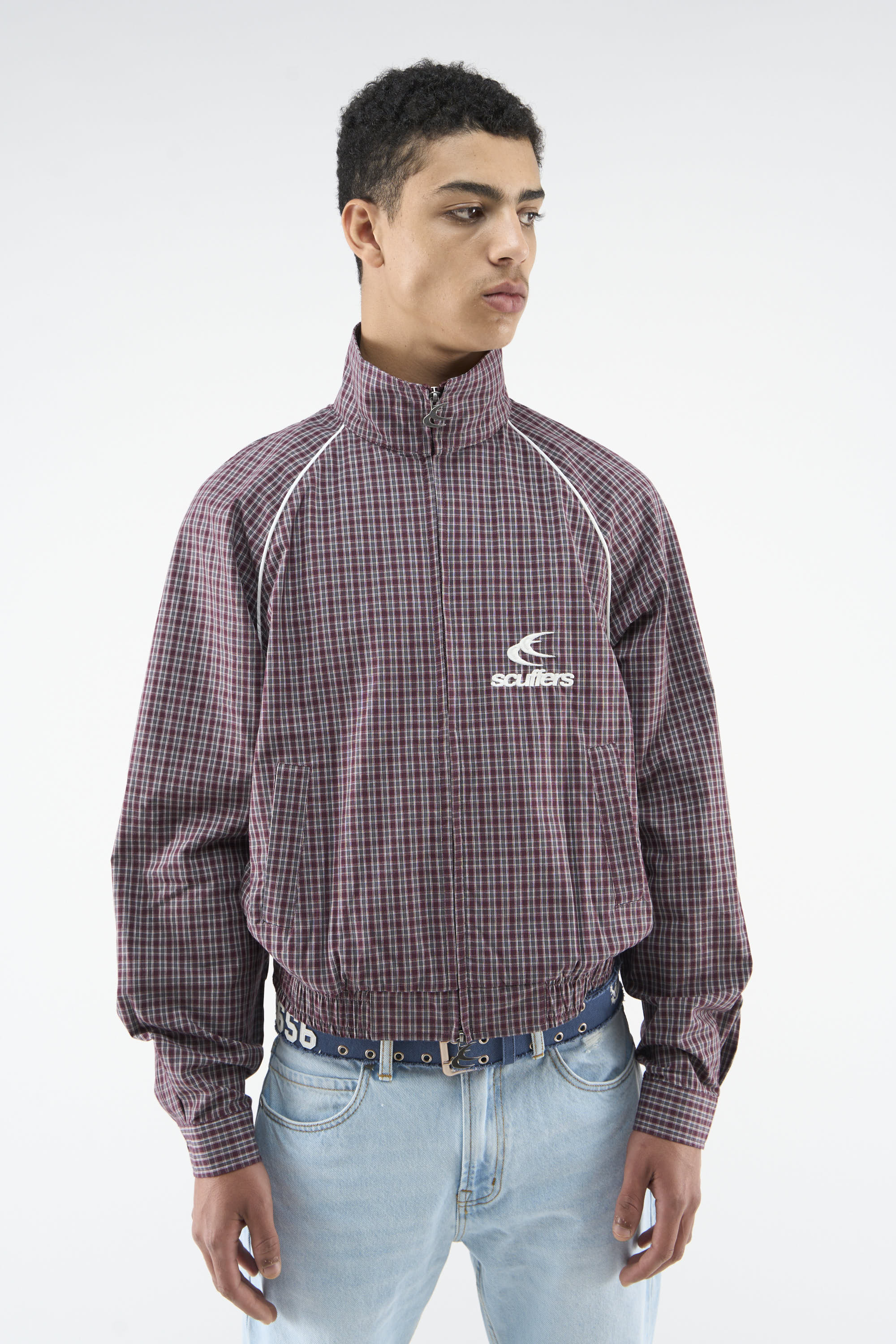 Chamise Checkered Burgundy Zipper – Scuffers