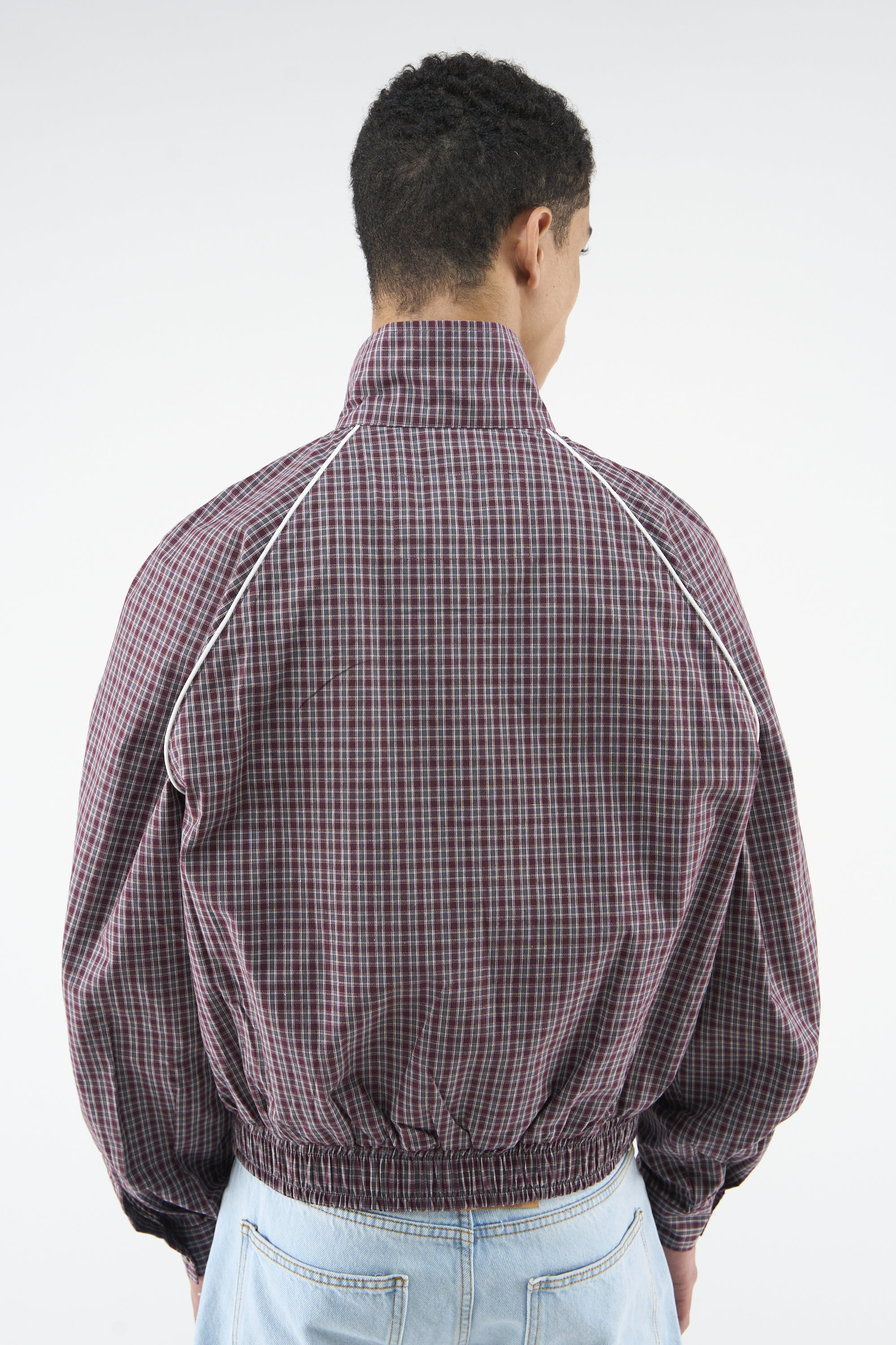 Chamise Checkered Burgundy Zipper