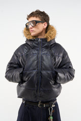 Raw Dark Puffer Jacket