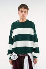 Hole Green & White Knit