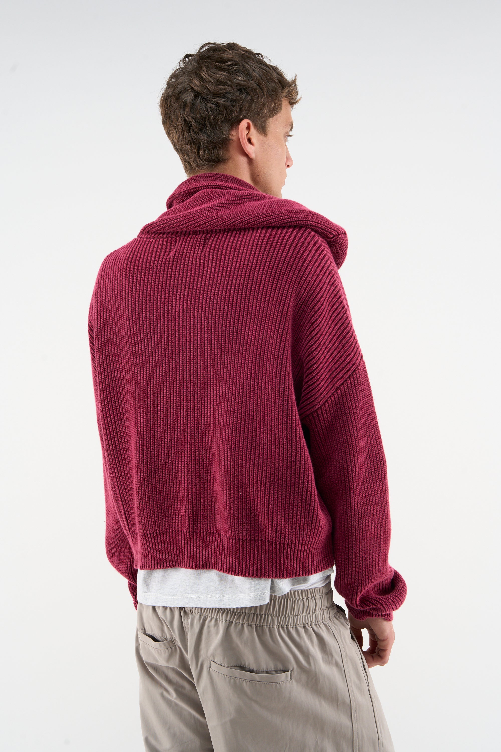 Mayor Burgundy Knit Zipper