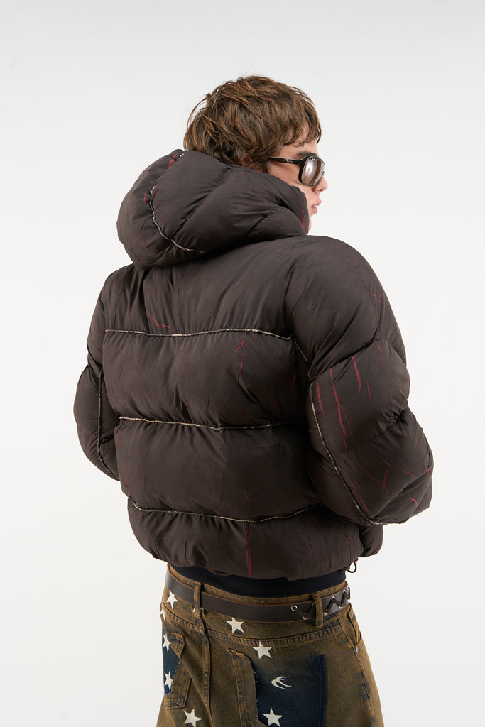 Marble Brown Puffer Jacket