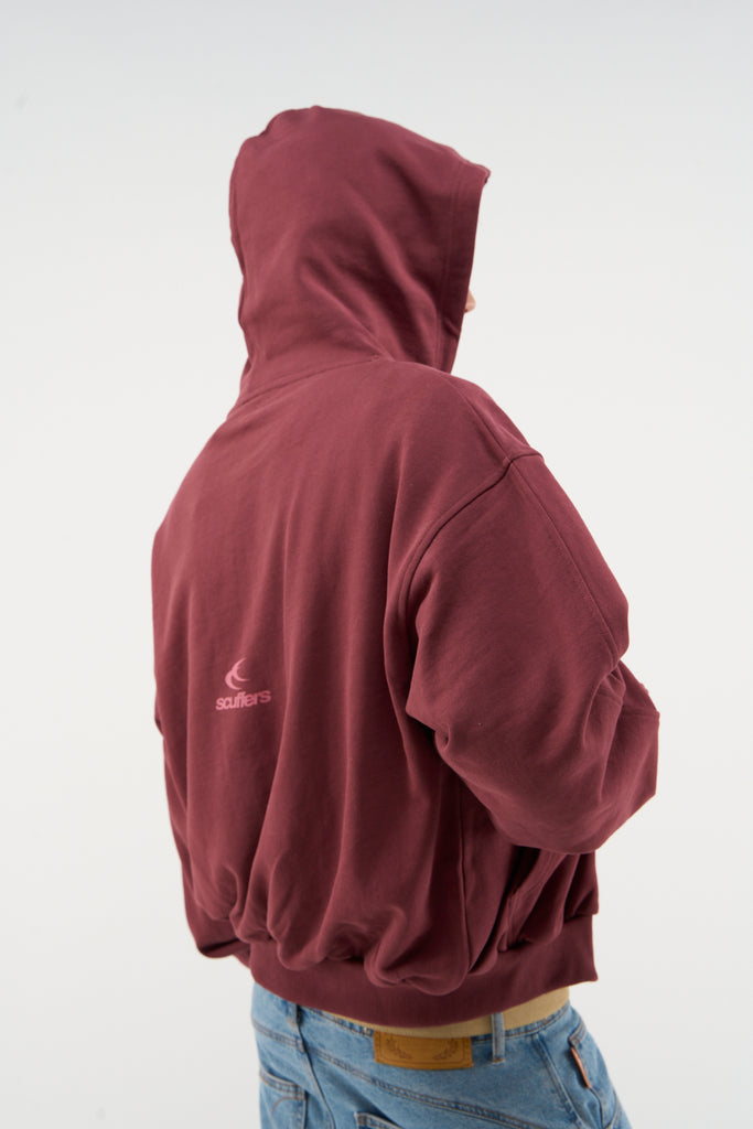 Steel Burgundy Zipper