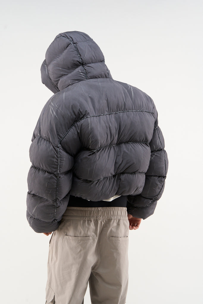 Marble Dark Grey Puffer Jacket