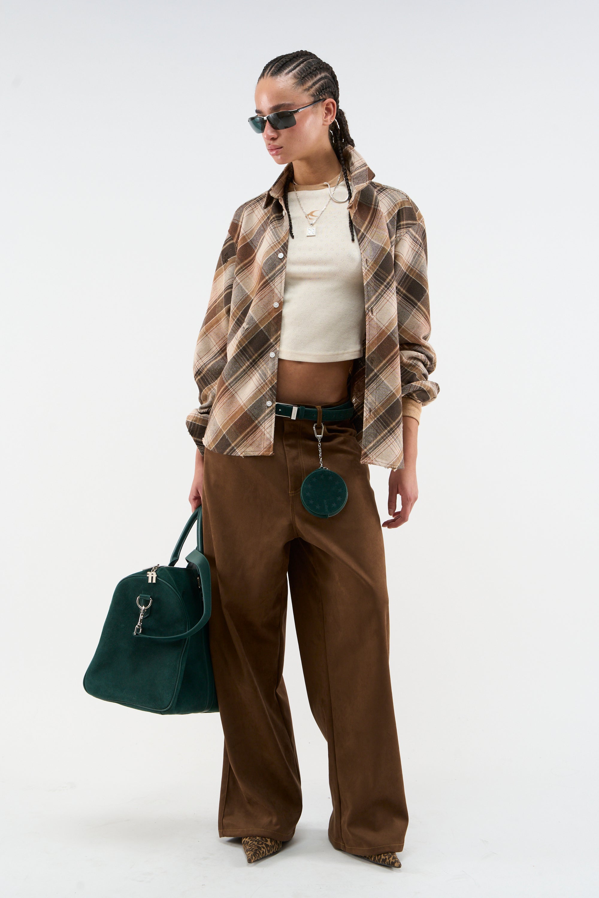 Suede Green Keychain Wallet